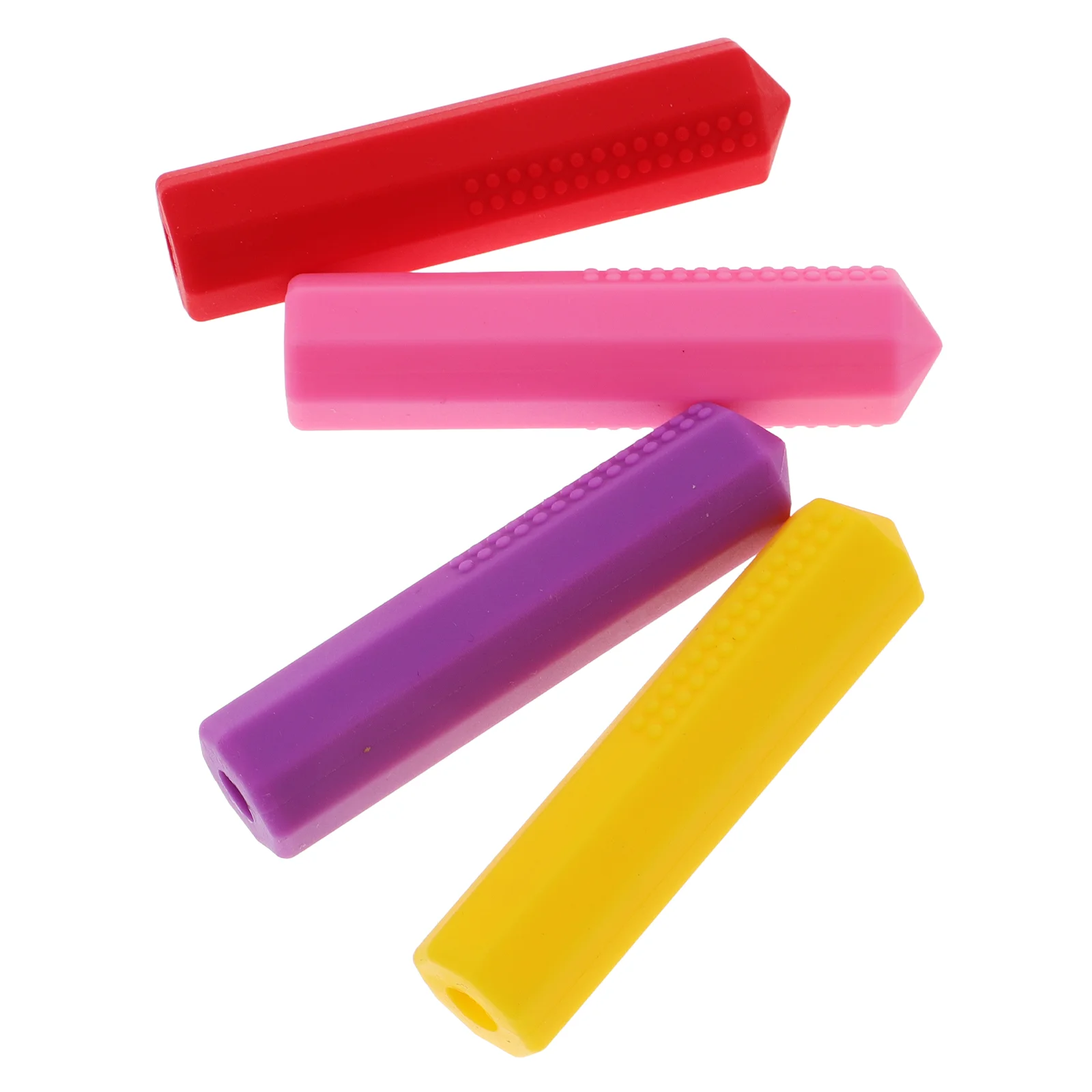 4pcs Chew Convenient Pencil Caps Silicone Pencil Protective Lids Pencil Office Stationery