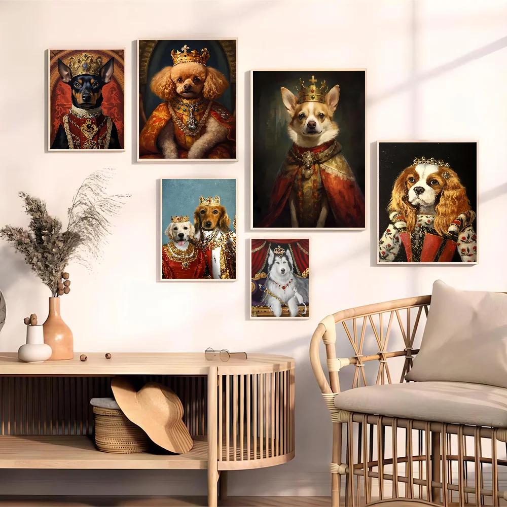 Dog King Royal Animal Classic Vintage Posters Vintage Room Home Bar Cafe Decor Nordic Home Decor