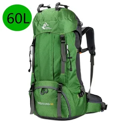 2024 New 60L Outdoor Backpack Camping Climbing Bag Waterproof Mountaineering Hiking Backpacks Molle Sport Bag Climbing Rucksack