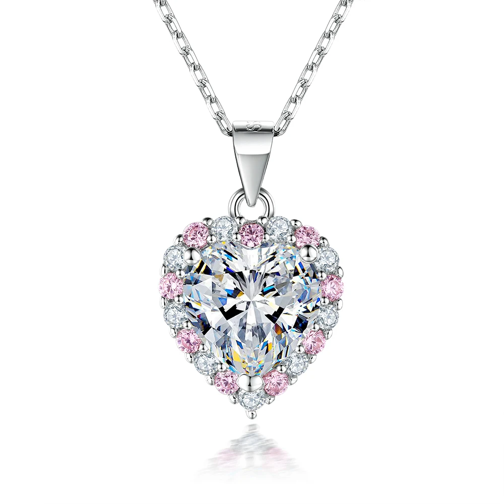 

925 Sterling Silver Zircon Stone Heart Fashion Jewellery Necklace