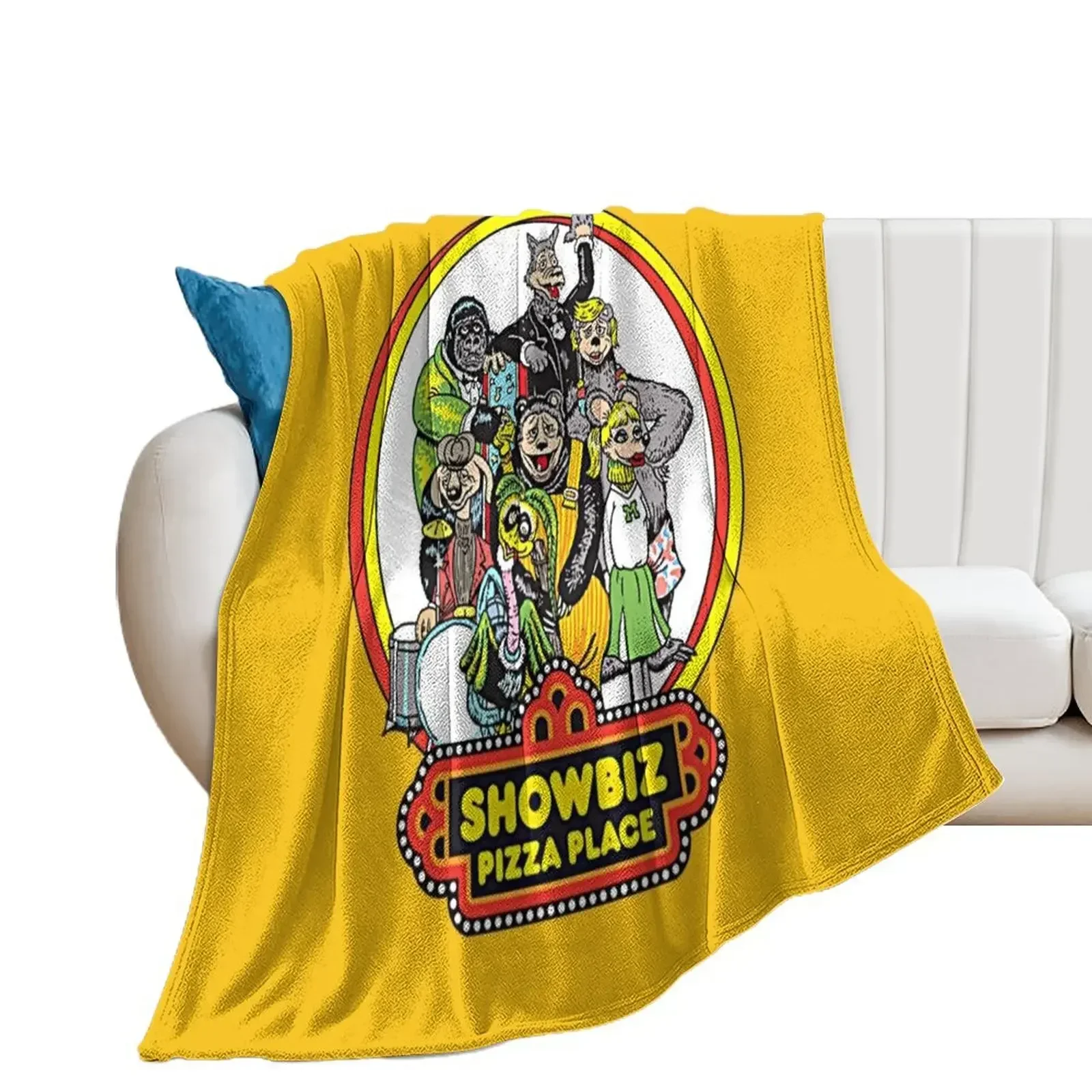 

Showbiz Pizza Throw Blanket Plaid on the sofa Sofa Softest bed plaid Blankets