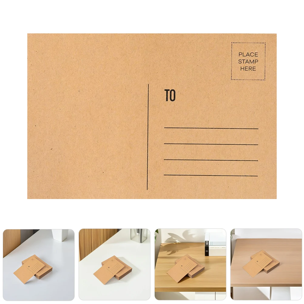 

50 Sheets Blank Postcard Printing Paper Brown Craft Cards for Making Postcards Greeting Kraft Birthday Bulk Travel
