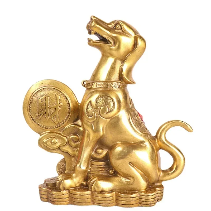 

Pure Copper Money Dog Feng Shui Copper Dog Inviting Wealth and Guarding Wealth Home Decoration Crafts Ornaments