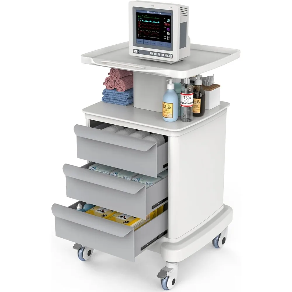 

Medical Carts with Wheels and Drawers, Mobile Ultrasound Cart, Rolling Dental Implant Cart with Caster Wheels, Beauty Trolley La