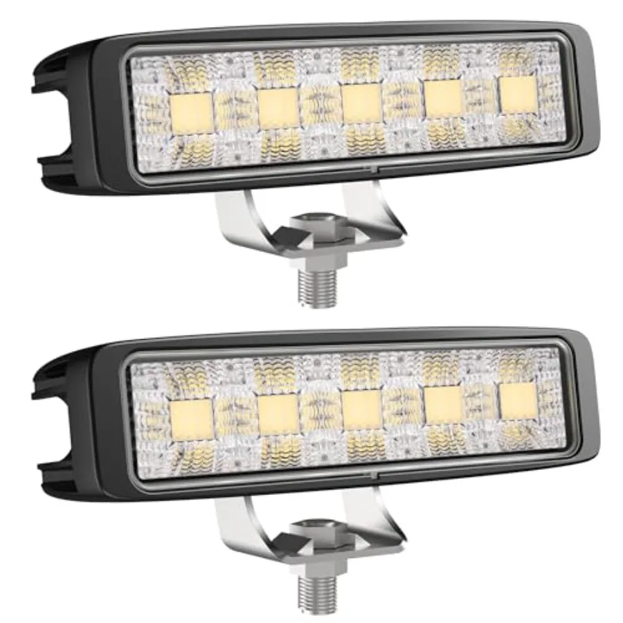 

【Spot goods】6.3 Inch 90W 6400lm LED Light Bar2PCS 180°LED Flood Light 12/24V IP68 Waterproof Super Bright Work Lights for Truck