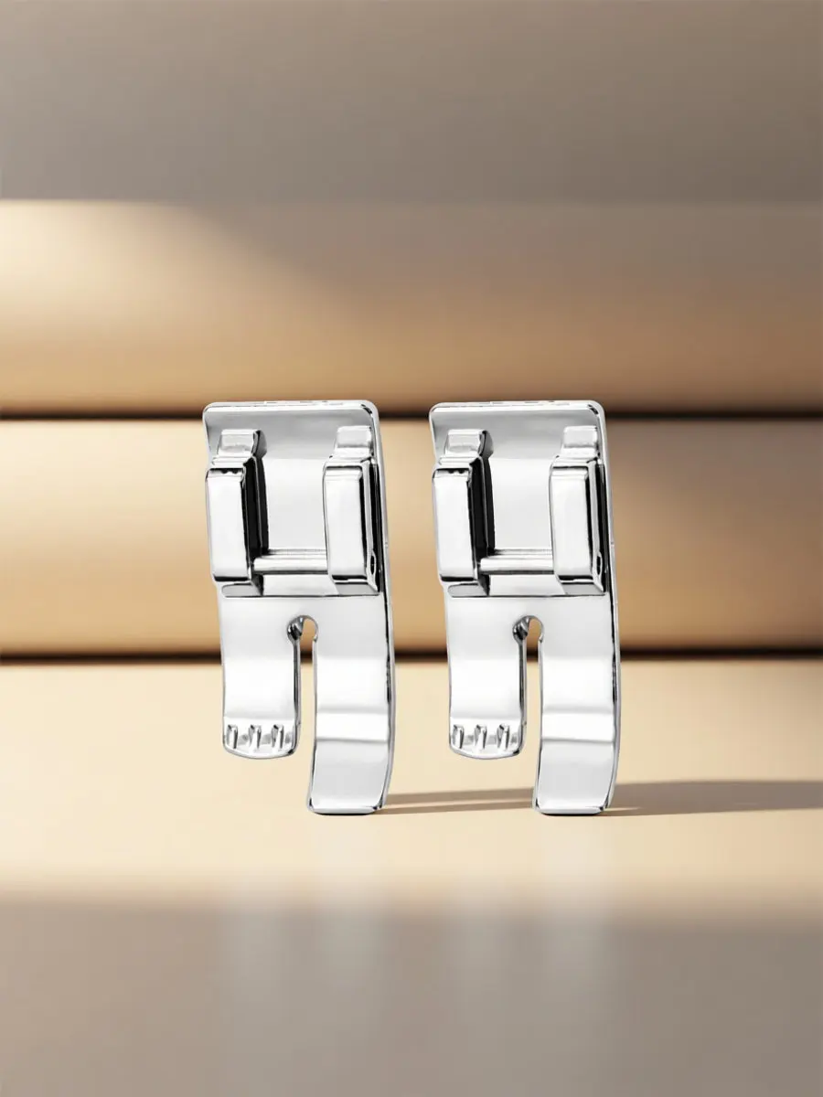 2Pcs Straight Stitch Presser Foot Heavy Duty Alloy Sewing Machine Accessory General Purpose Fabric Stitching Overcast Foot