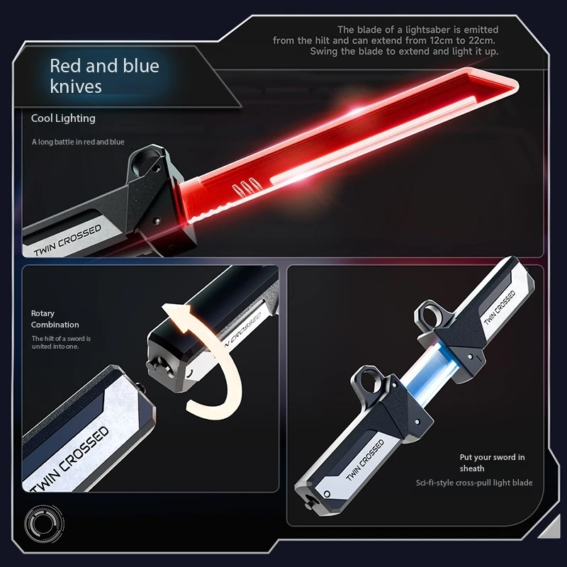 Jouet d'extérieur, épée rotative brillante, Flash multicolore, lumière LED brillante, jouet interactif de fête en famille pour enfants et adultes