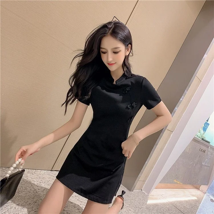 Frauen Anzug Chinesischen Stil Kleidung Zwei Stück Sets 2025, Sommer Neue Crop Top Und Shorts Retro Cheongsam Outfits Passenden für Frauen – Detail 30