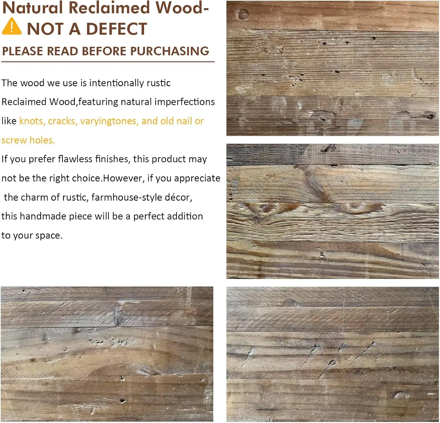 Reclaimed Wood Console Table, 59' Farmhouse Entryway Table, Rectangular Accent Table for Hallway, Foyer, Living Room