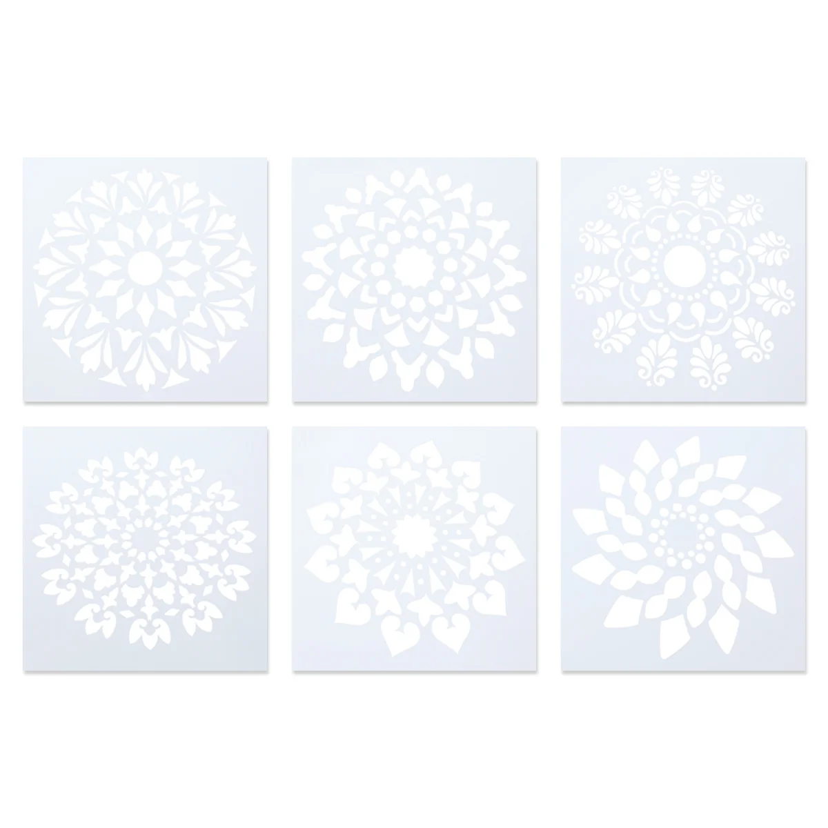 6PCS Premium Reusable Stencils Set Hollow out Mandala Painting Stencil for Painting Drawing Style A Flower Stencils