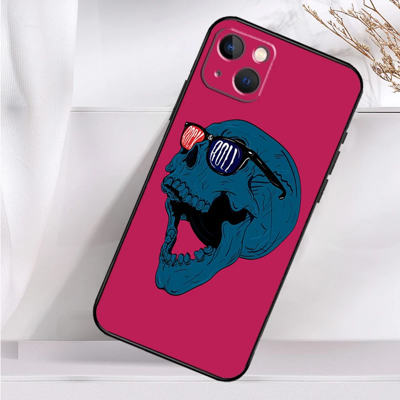 Rock and Roll Skull Phone Case For iPhone 16 15 14 12 11 13 Pro Max 7 8 Plus X XR XS Max 13 12 Mini Cover