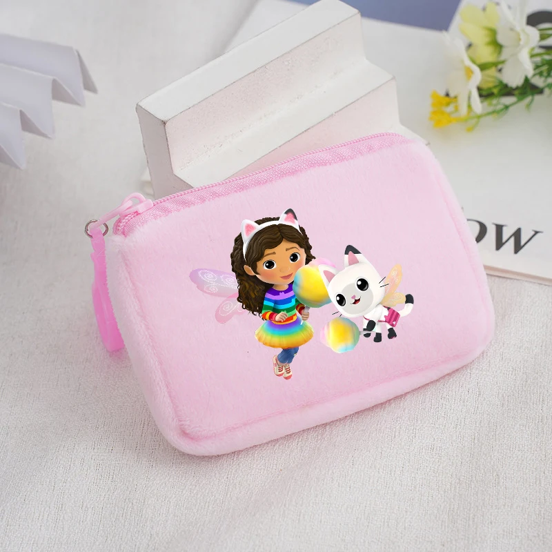 Gabby Dollhouses Plush Coin Purse Girls Cute Cartoon Mini Change Bag Kids Anime Fashion Storage Bag Printed Wallet Gifts