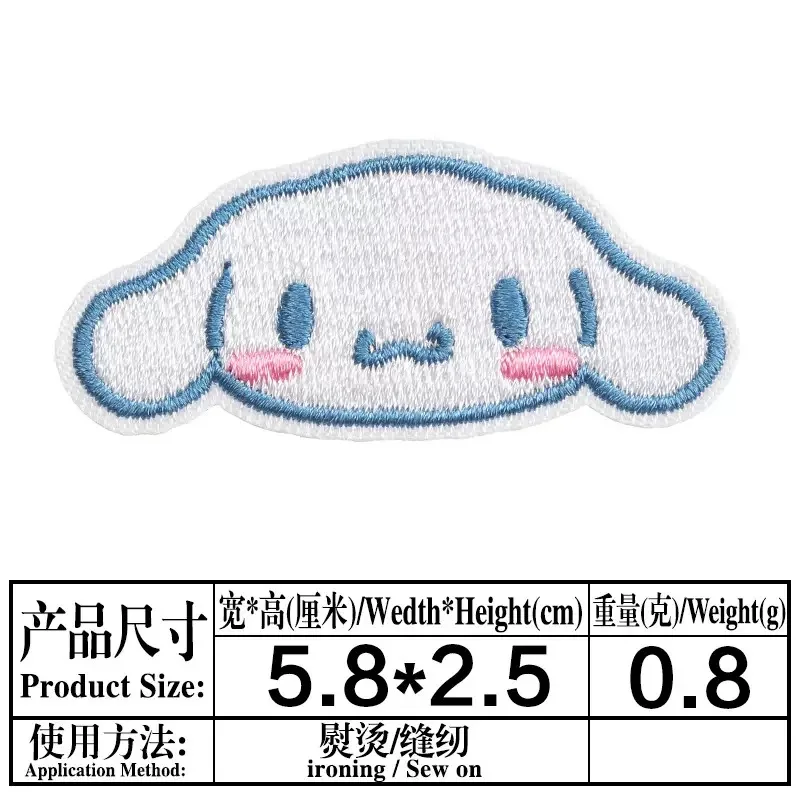 New Sanrio Kawaii Embroideried Iron on Patches Anime Fashion Cartoon Diy Bag Hat Clothes Sewing Applique Stickers Badge Decor view 3