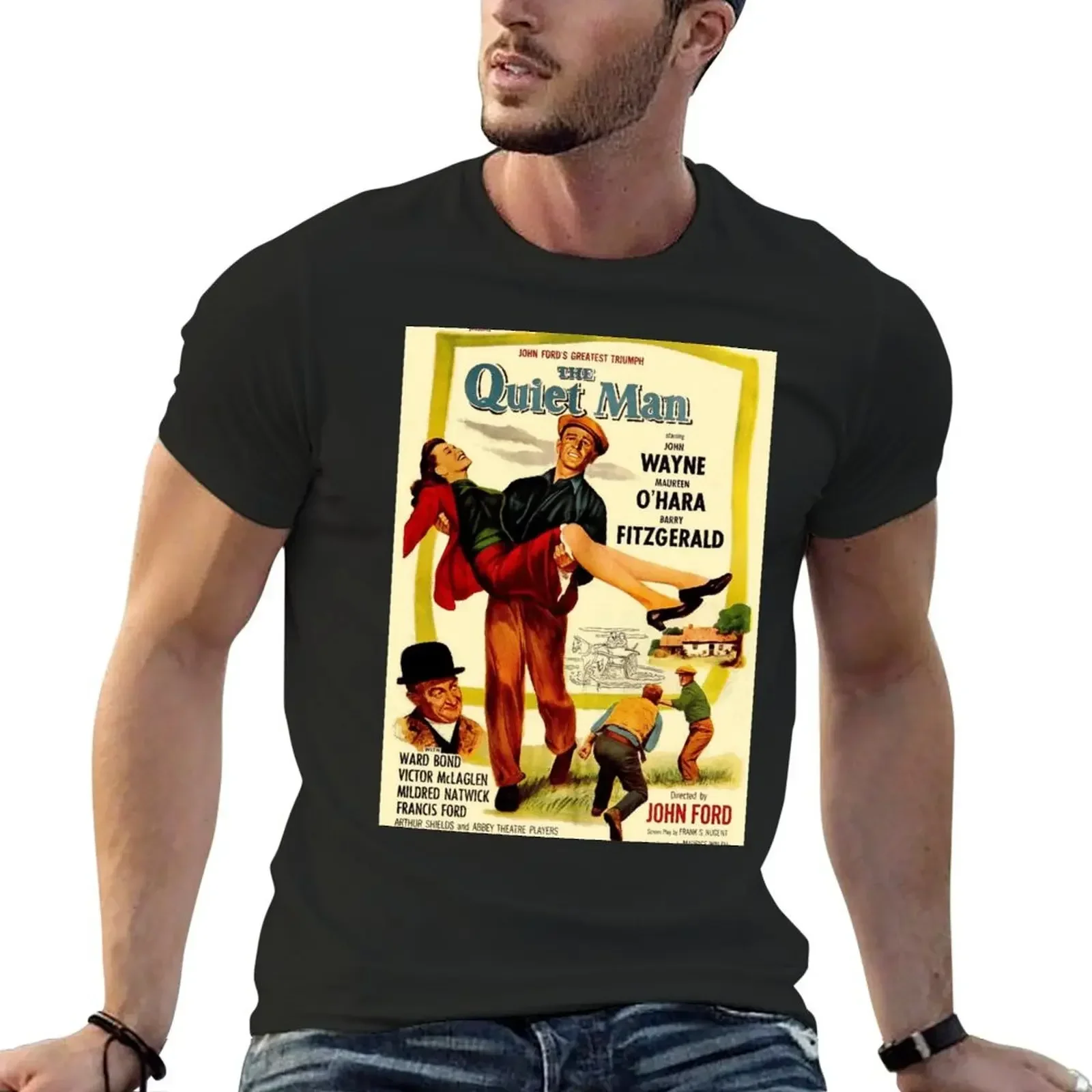 The Quiet Man T-Shirt vintage anime shirt anime clothes quick-drying mens shirts graphic tee