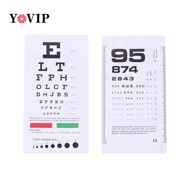 Double Sided Standard Eye Test Chart, Wall Exame Visual, Pingente Exame, Conveniente, Kid Visão Cronograma