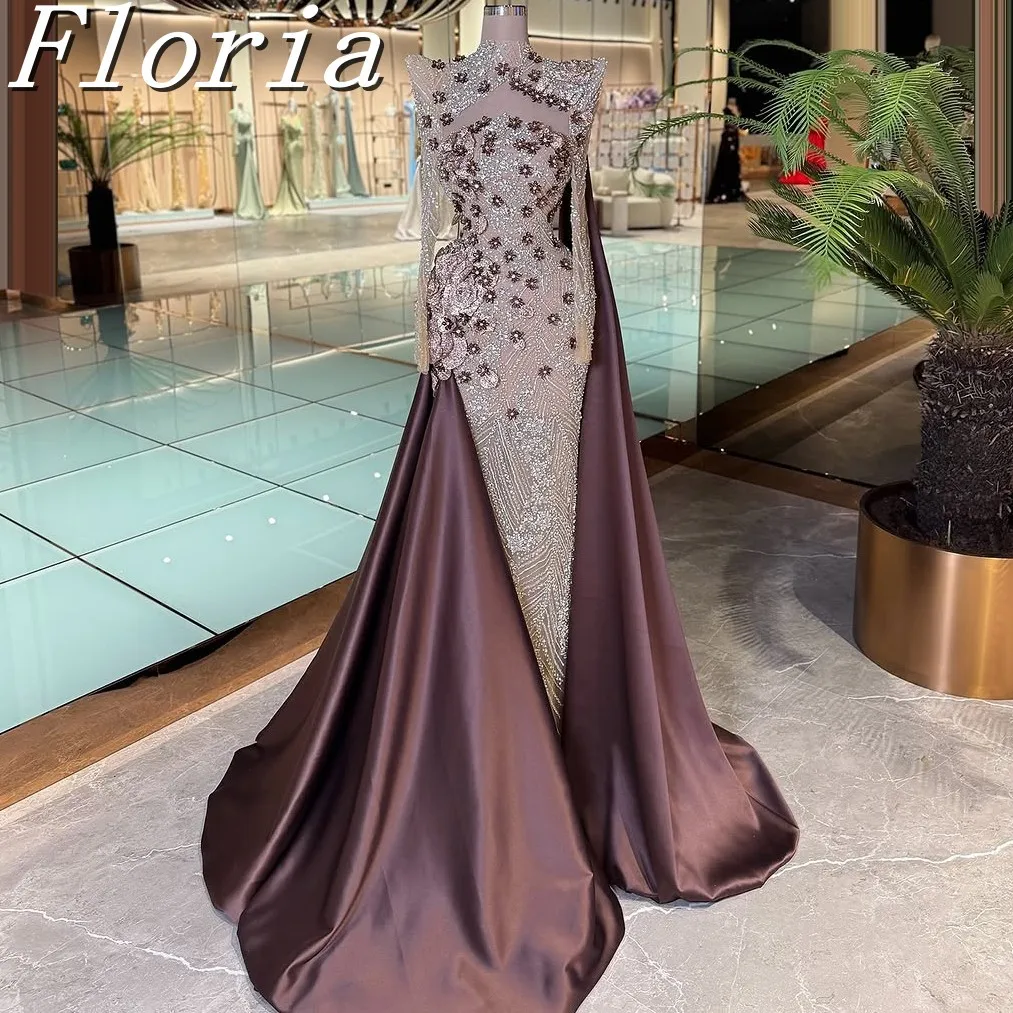 فستان سهرة طويل بحورية البحر بأحجار الراين مطرز ثقيل مخصص للحفلات الراقصة وأعياد الميلاد والخطوبة والزفاف فستان الحفلات العربية