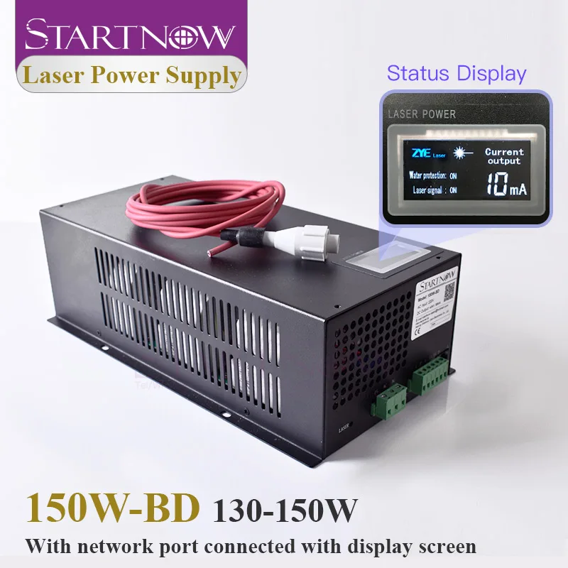 Startnow 150W-BD Laser Power Supply Matching130W High Voltage CO2 Laser Tube Cut Engrav Machine Spare Part With Display Screen