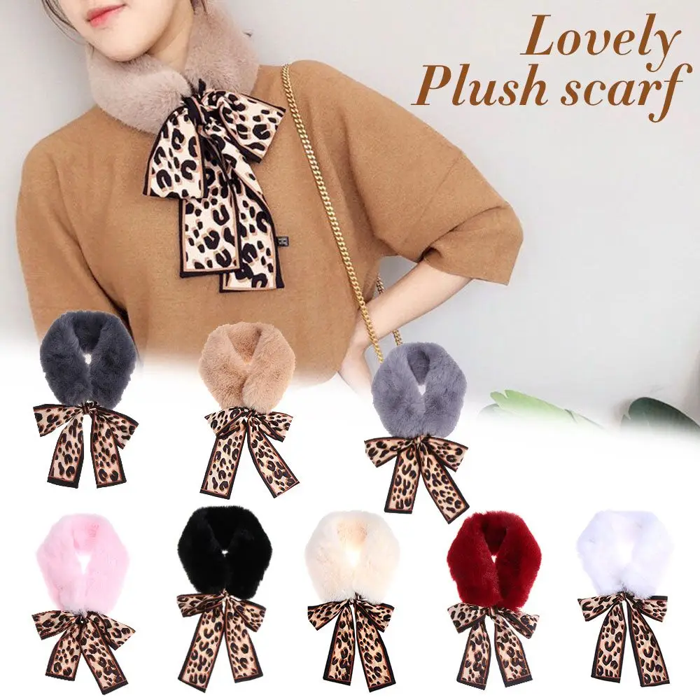 Women Winter Soft Scarf Warm Thicken Fluffy Faux Fur Collar Long Narrow Knitted Skinny Scarf Neckerchief Neck Keep Warm Fashion