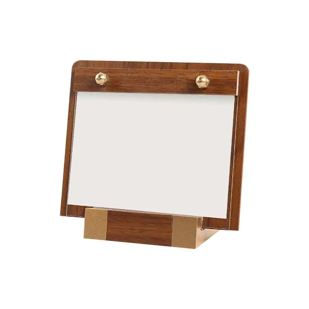 A4/A5/A6 กระดานแสดงผลตั้งโต๊ะ สีน้ำตาล ฐานมั่นคง เมนู ที่วางแนวตั้ง แผงใส ไม้วอลนัทเทียม