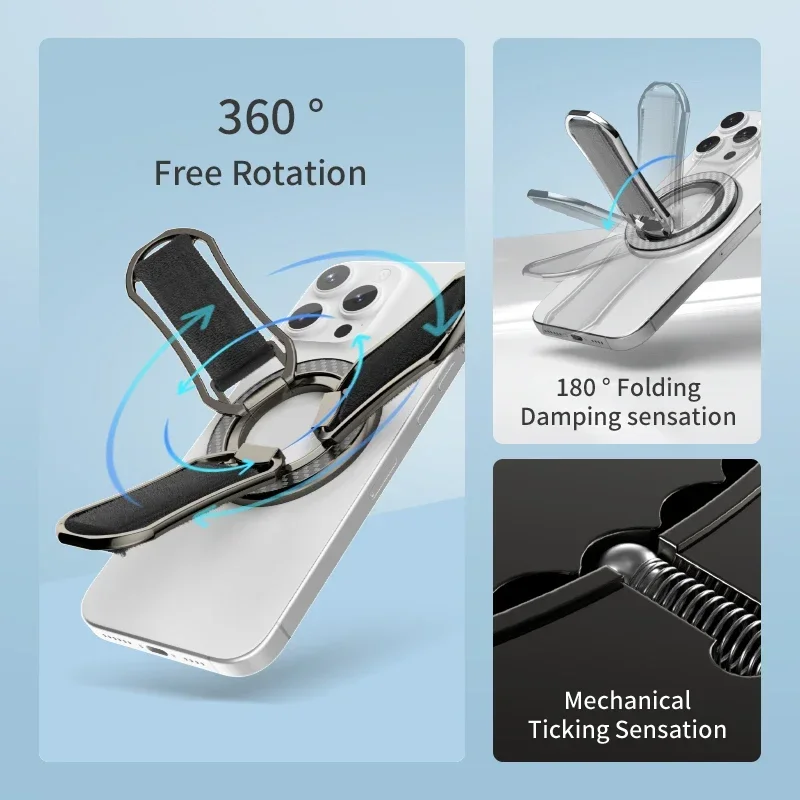Ypm5 nuevo soporte magnético fuerte para teléfono Magsafe rotación de 360 grados soporte de anillo de dedo doble imán para iPhone 14 15 16 Xiaomi