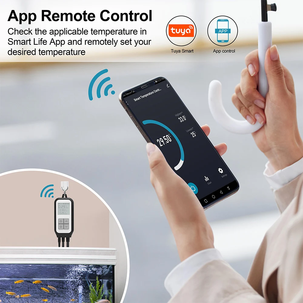 Tuya Heating & Cooling Outlet Temperature Sensor Wifi Smart Digital Thermostate Controller Relay Socket for Farming Terrarium