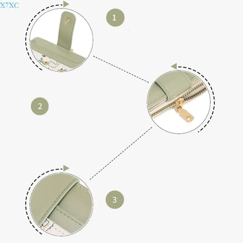 

X7XC Women Wallet Simple Bifold Wallets PU Leather Purse Short Wallet Small Bifold Cash Card Holder Bag Compact Wallet