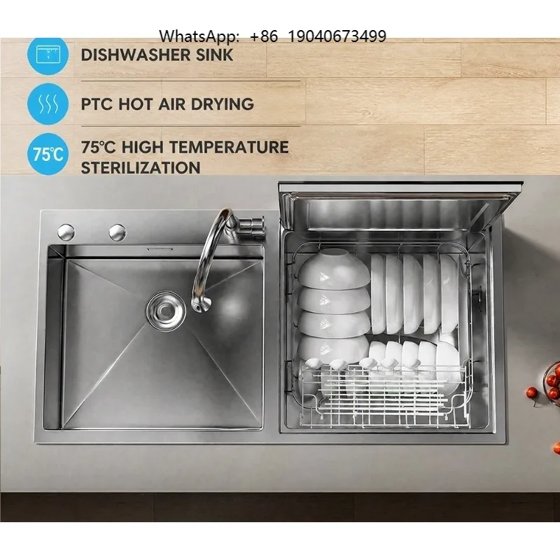 European Standard Modernos Sink Stainless Steel Ultrasound Smart Kitchen Sink with Dishwasher cxl
