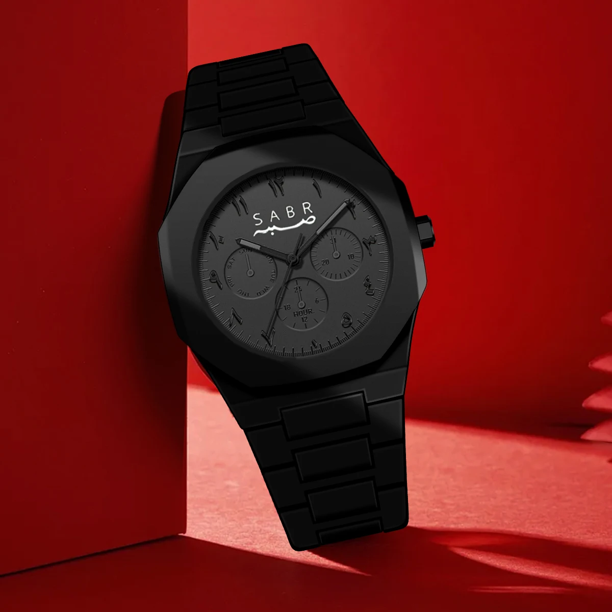 SABR-Popular Arabic Numerals Watch Hot Selling Fashion Black Wrist Quartz Watch for Men Matte Oil Sensitive Plastic Band Men's C