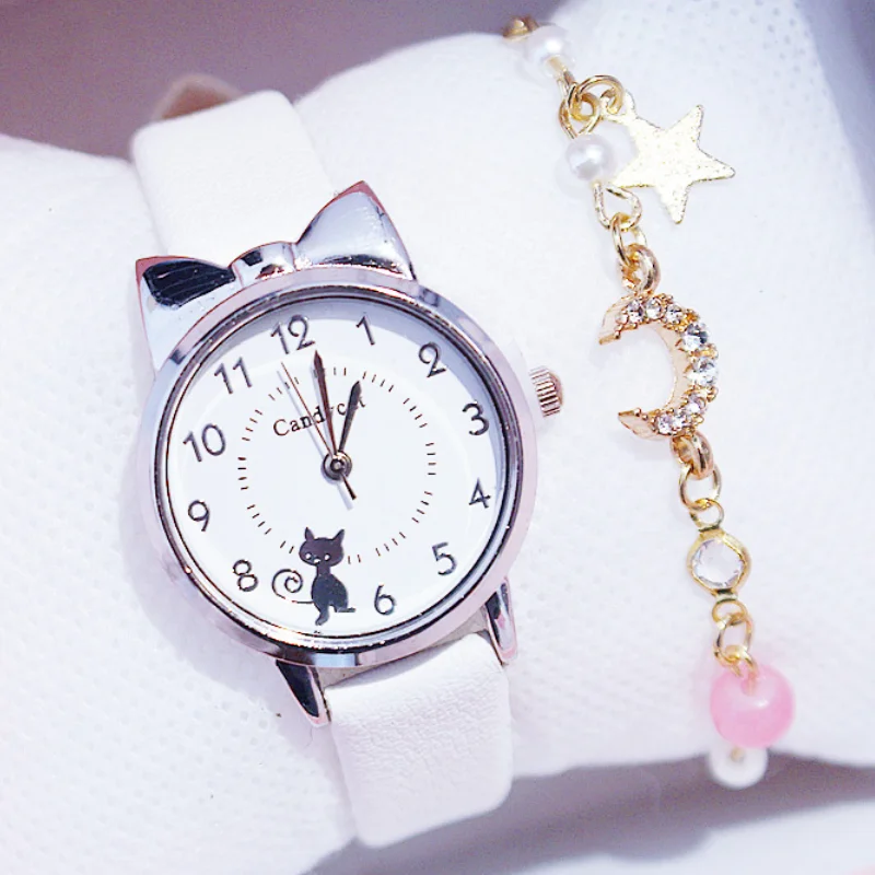 2026 Girl Elementary School Student Fashion  Set Little Girl Cute Girl  Kids Watch Analog Children Quartz Electronic Watch