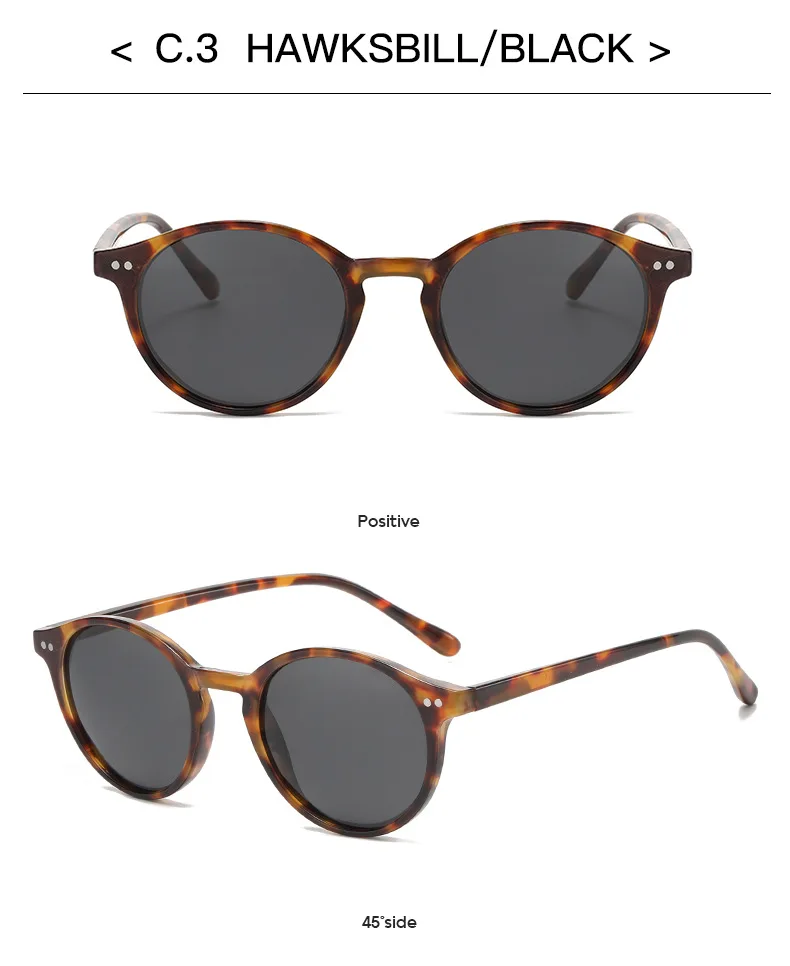 Retro runde polarisierte Sonnenbrille Männer Frauen klassische Leoparden rahmen Sonnenbrille Mode schwarz fahren männliche weibliche Brille uv400 – Detail 13