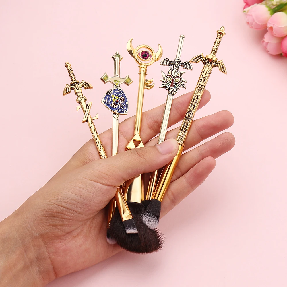 5pcs/Set Game The Legend of Zeldas Tool Power Eye Shadow Highlight Brushes Mask Breath Wild Pincel Makeup Brushes Cosplay Gift