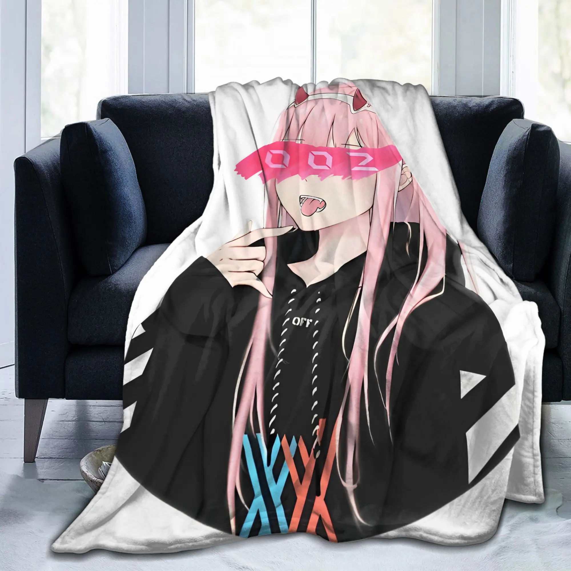 صفر اثنين 002 البطانيات الفانيلا أنيمي فتاة خفيفة الوزن رقيقة رمي البطانيات للمنزل الأريكة السرير البساط #4