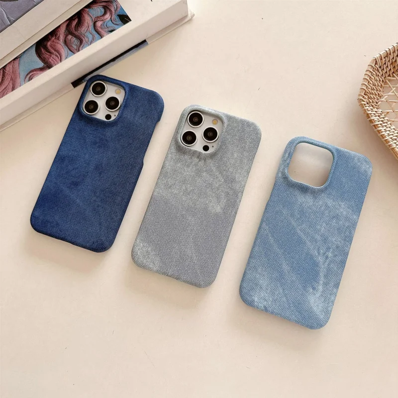 

Simple denim fabric suitable for iPhone 17 Pro Max phone case Apple 16 Pro high-end feel 15 hard case