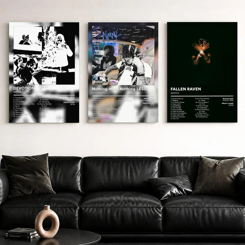Rapper Album S-Summrs Framed Wall Painting Ready to Hang Canvas Poster for Bedroom Living Room Hallway Home Decor Gift