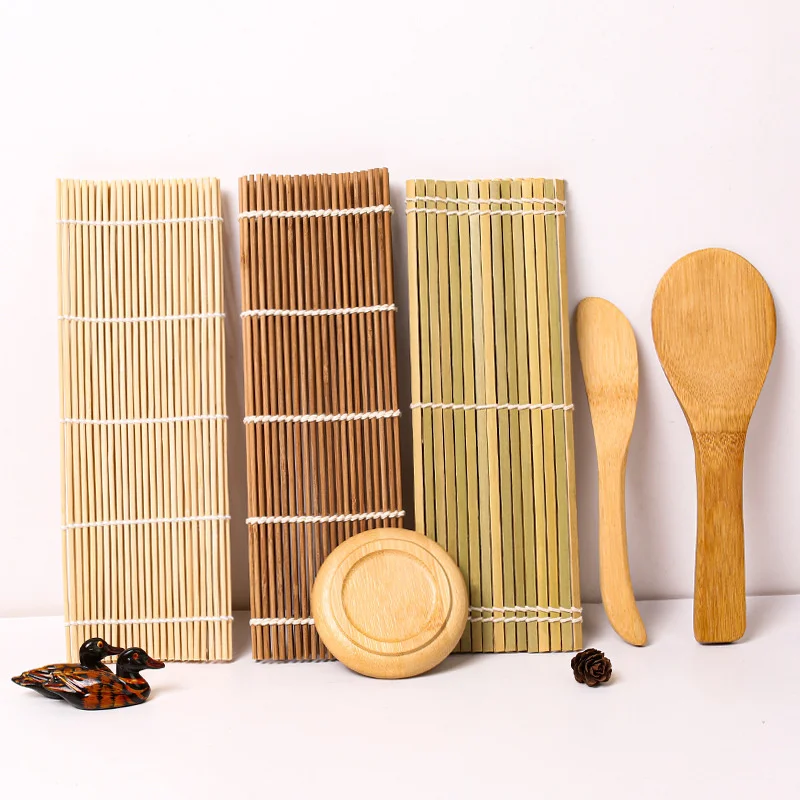9Pcs DIY Kitchen Sushi Maker Set Bamboo Sushi Making Tools Kit For Sushi Rice Roller Mold Chopsticks Cooking Tools Set