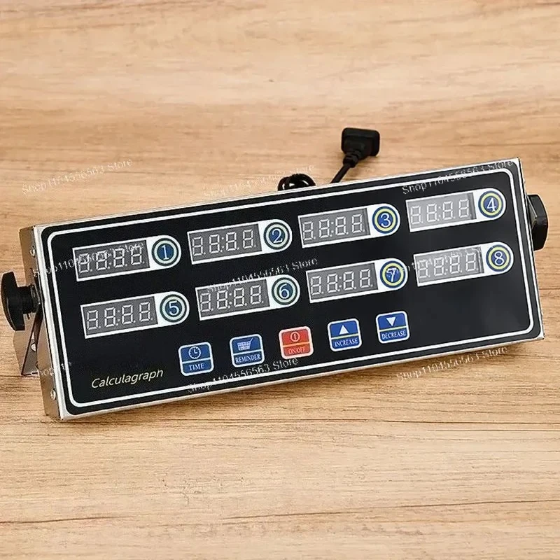 ​​CAL-8B 8-Channel Kitchen Timer, Portable Multi-Task Countdown Alarm for Commercial Cooking & Baking​​