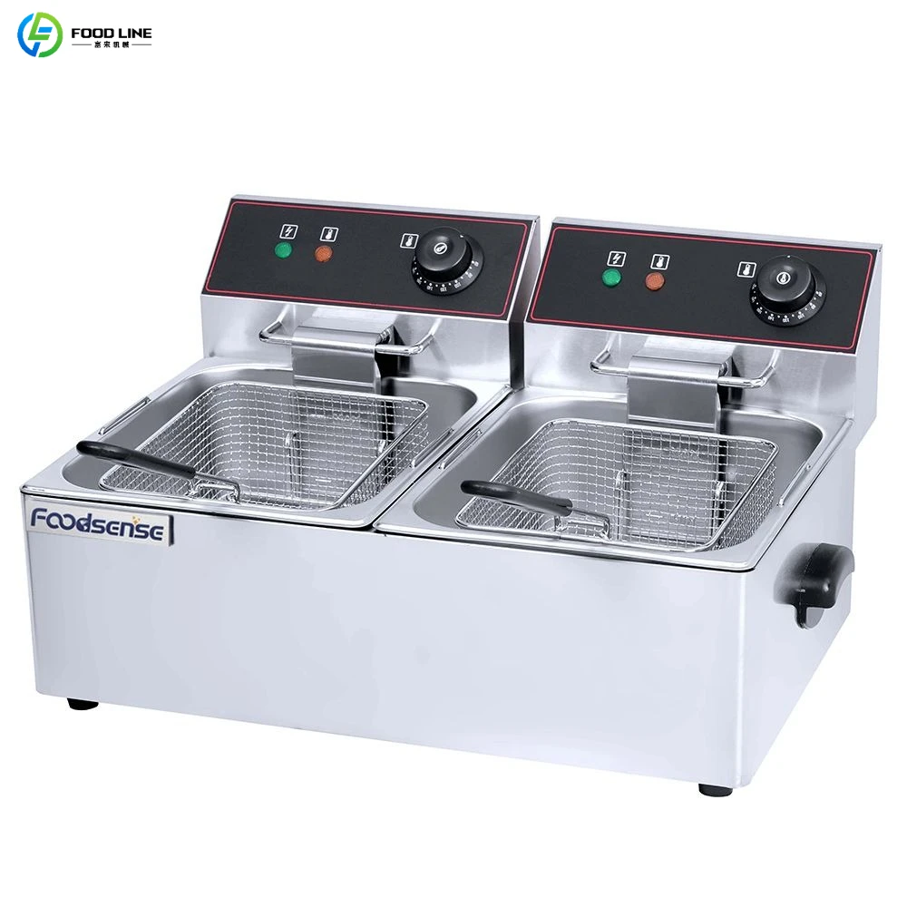 Deep Fryer 12L Large Capacity Stainless Fryer with Timer Function for Fast Food Shop Chicken Nuggets