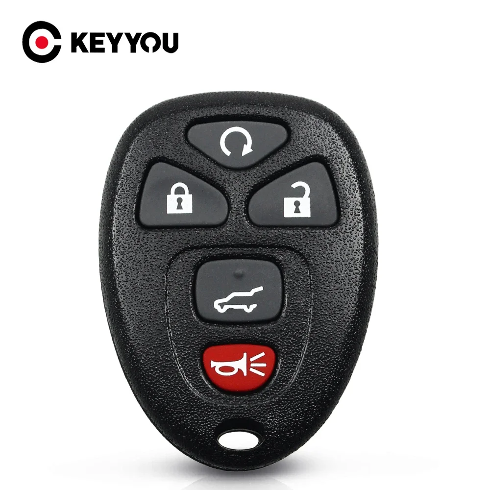 KEYYOU 5PCS Replacement Remote Car Entry Key Shell Case For Buick For Chevrolet GMC 5 Buttons