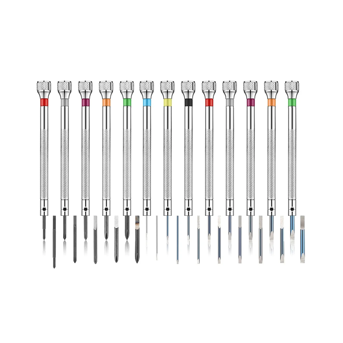 

13PCS Professional Screwdriver Set, Micro-Precision Screwdriver Kit 0.6-2.0mm, 13 Extra Replace Blades for Watch Repair