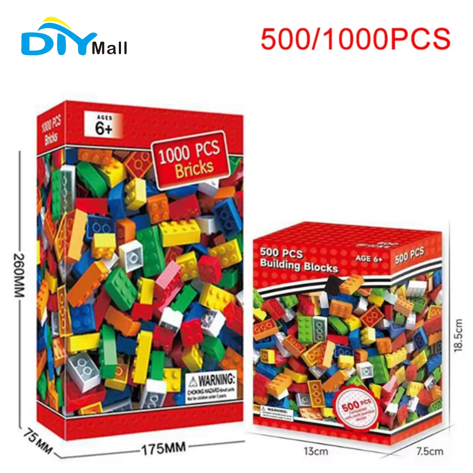 

Массовый набор строительных блоков, 500 шт./1000 шт., красочные кирпичи, развивающая игрушка для мальчиков и девочек, набор для сборки «сделай сам» для творческих игр