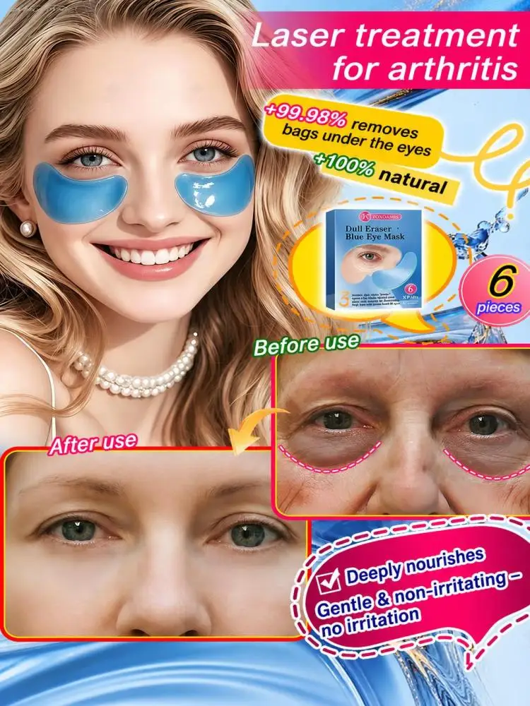 Blue Gel Under‑Eye Mask Patches, Hydrating Eye Skin Care, Improve Dark‑Circle‑Looking Eye Area, Brighten Dull Under‑Eye Complexion, Gentle Household Daily Beauty Eye Patches for Women