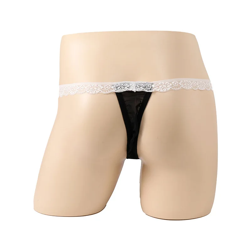 القوس سيسي الملابس الداخلية الرجال مثير الفيل الأنف سراويل شبكة انظر من خلال T-الظهر ثونغ g-سلسلة تمتد طويل القضيب غمد الملابس الداخلية #5