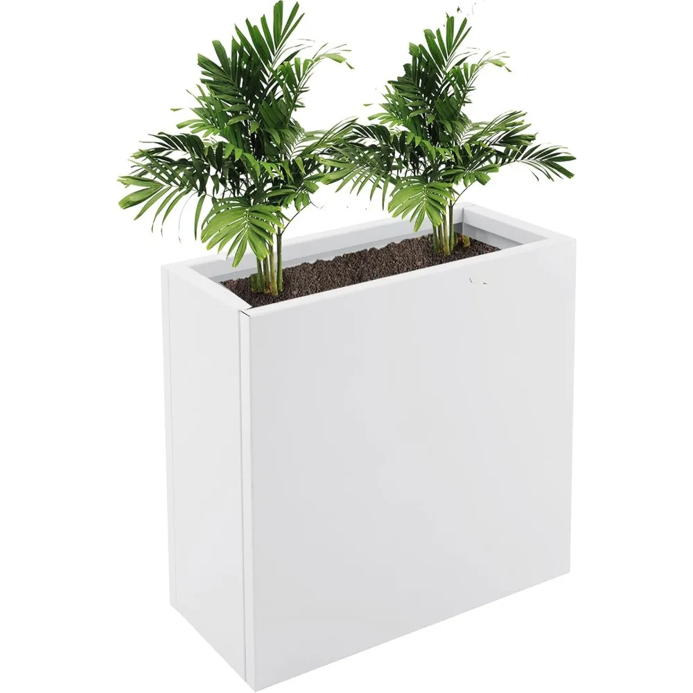 

20.5" L x 10" W x 22" H Heavy Metal Planter Box, Spliced Flower Pot, Tall Rectangular Planter Box for Outside, Indoor, Patio, Fr