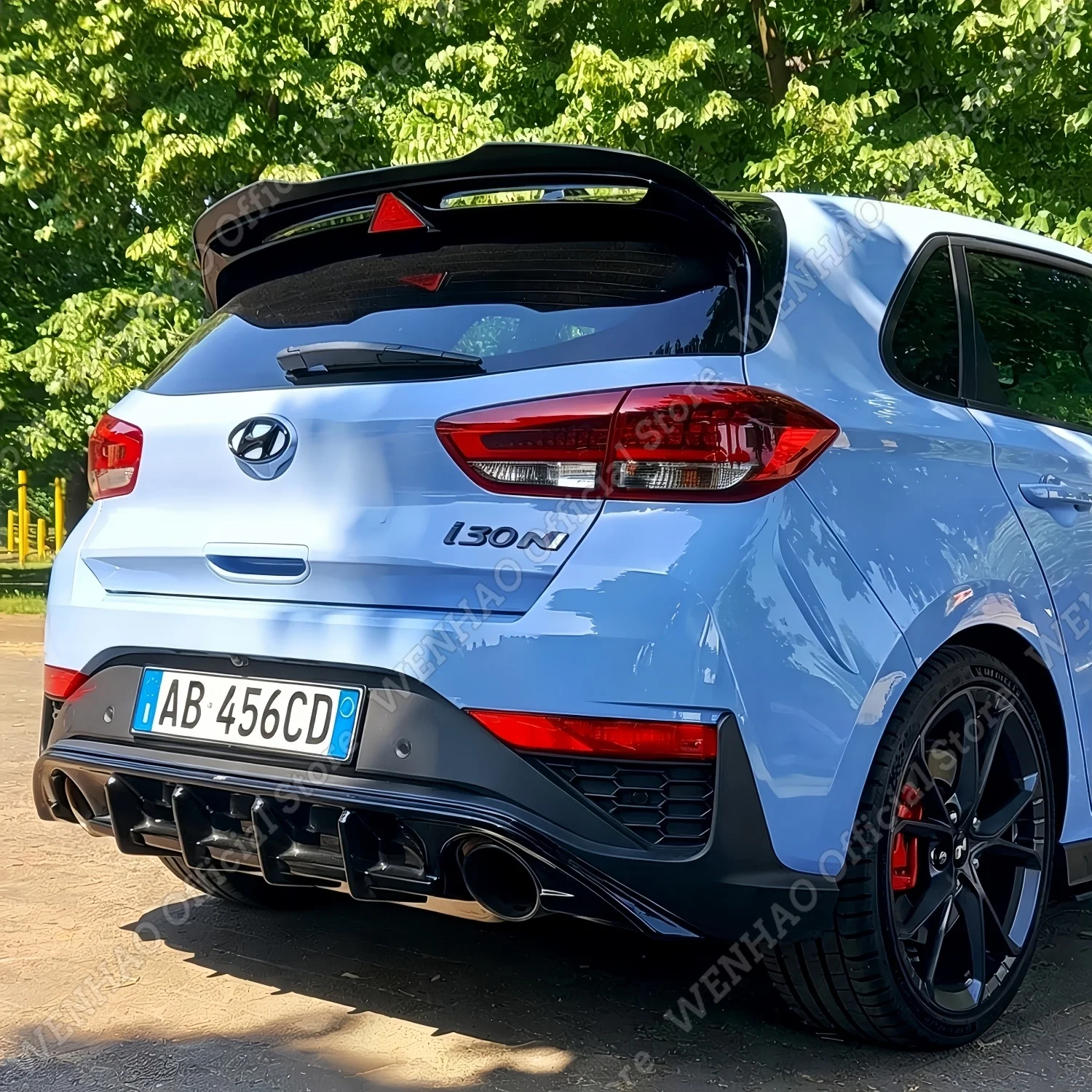 Maxton Style Gloss Black Car Rear Trunk Spoiler Wings For Hyundai i30N MK3 Hatchback 2017-2024 Tuning Spoiler Caps Bodykits