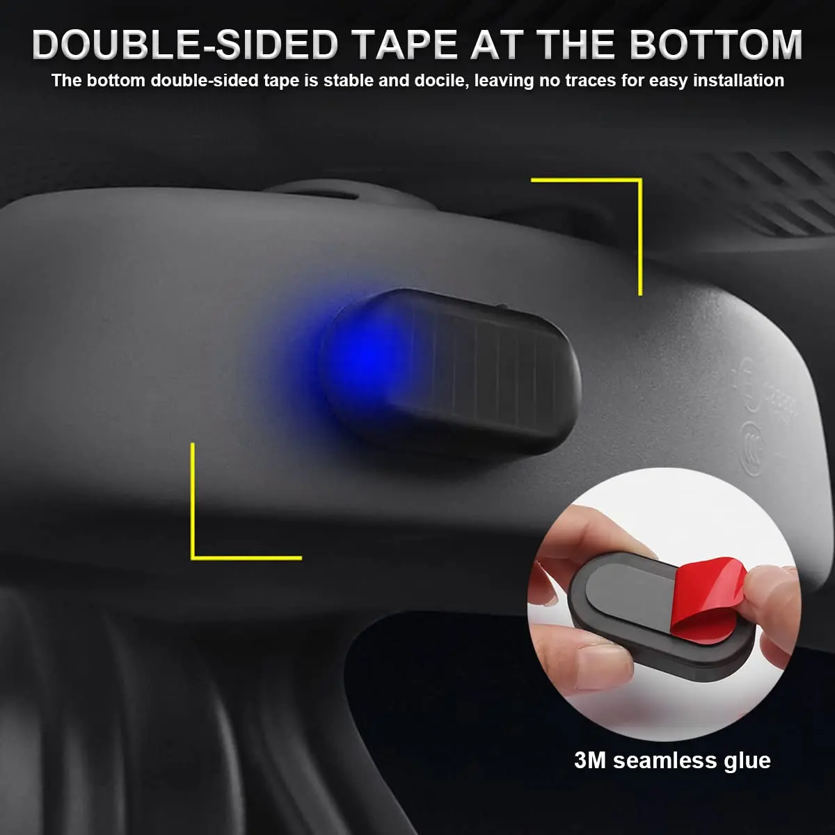 

Автомобильный поддельный светильник безопасности на солнечной энергии, имитация манекена сигнализации, беспроводная предупреждающая противоугонная лампа, светодиодная мигающая имитация