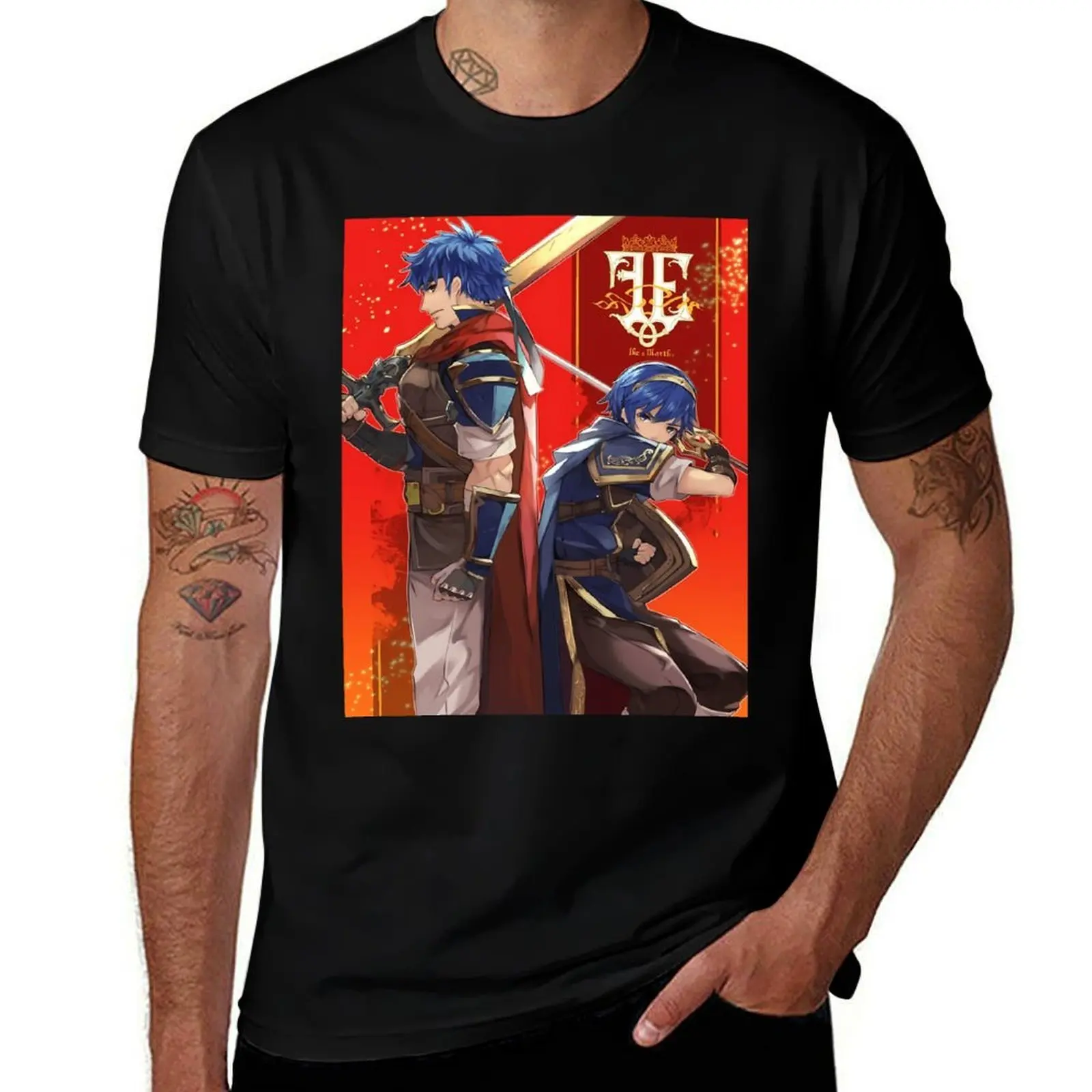 et Fire Ike Marth - Camiseta con emblema, camiseta básica de algodón de manga corta de color liso