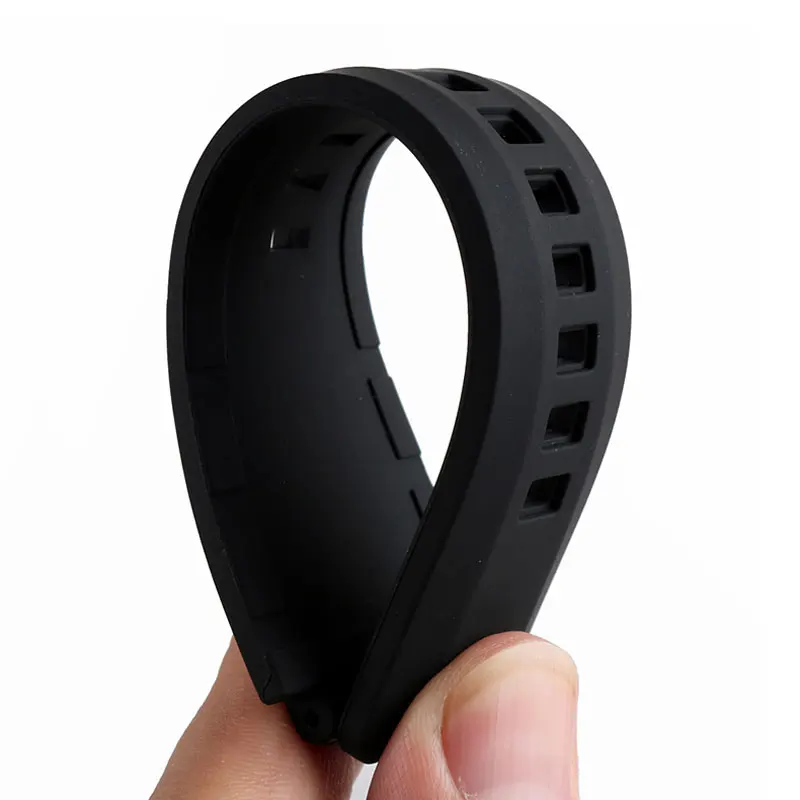 男性用大型シリコンストラップ、防水ゴム、黒、プレート口、ベル、br01、br03シリーズ、35x24mm
