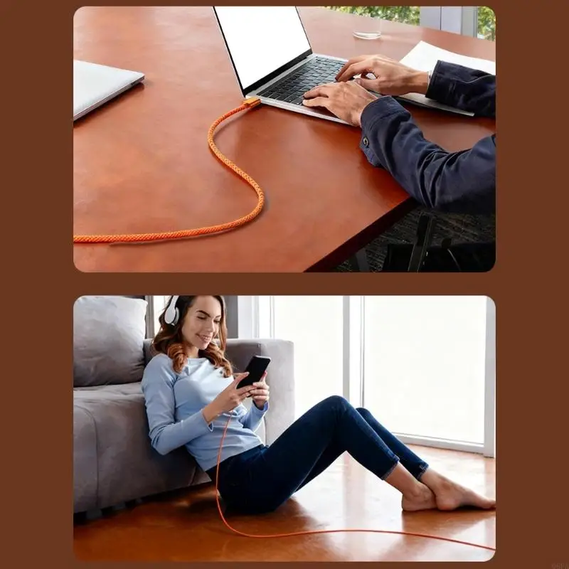 Q6PA Type C to Type C Cable, 45W 3A Charging and 480Mbps Data Transfer for Phones, Tablets and Laptops Use