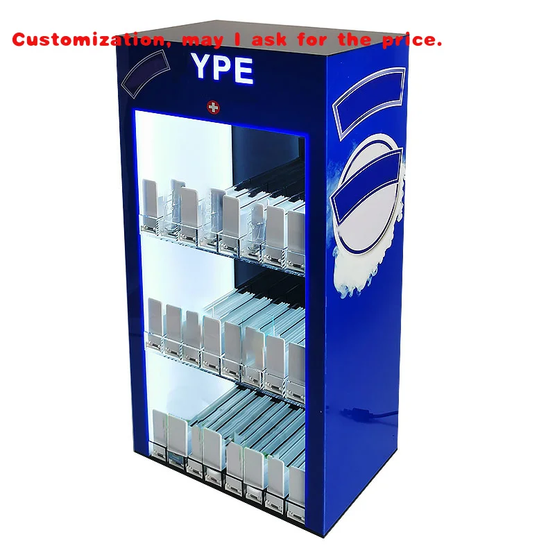 

custom.Custom Stand Display Pusher Display Showcase Cigarettes Store Display Rack With Led Light
