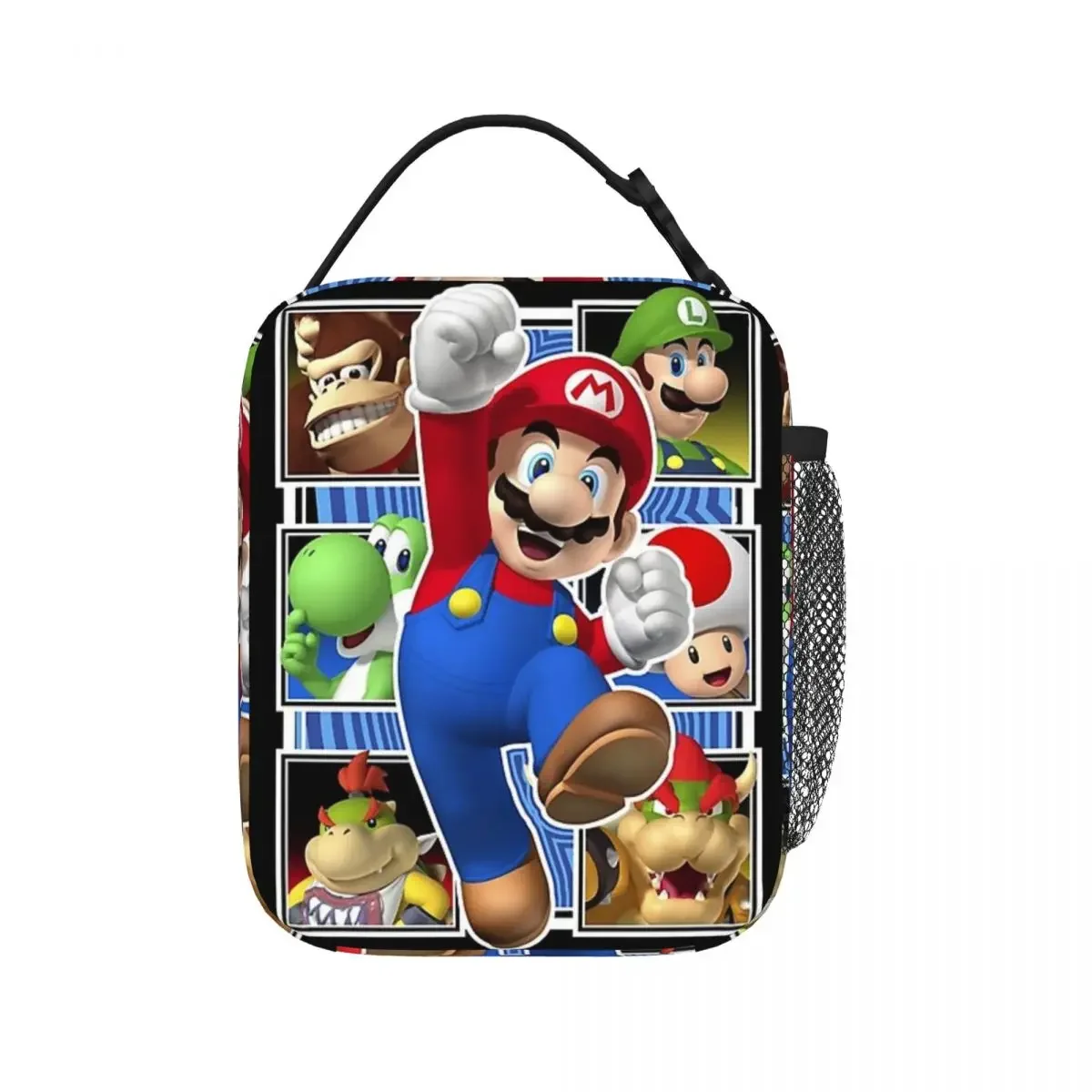 Tas makan siang Anime super-mario kotak Bento anti air Tote makan siang terisolasi tas piknik anti bocor untuk sekolah anak-anak kerja wanita